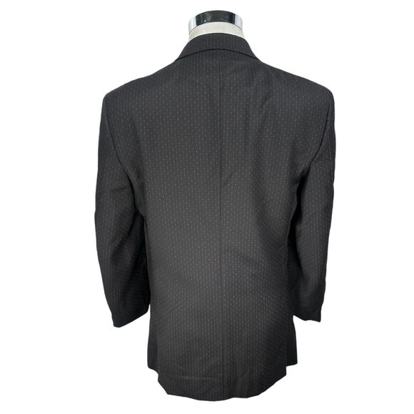 Versace Classic Suit Jacket Blazer Men's US 40R Black Red Pink Stitch Texture - Picture 4 of 11